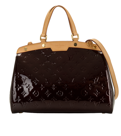 Brea MM, &pound;650, Handbags, Burgundy/Tan, Leather, Front view